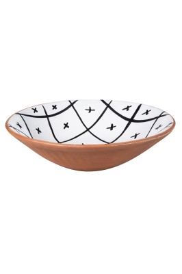 Misa Berber gliniana w czarno białe wzory, 22cm