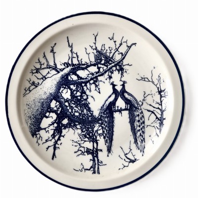 Talerz dekoracyjny do powieszenia „Pawie” kobalt, Wawel