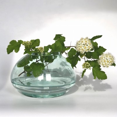 Wazon pękaty szkło zielonkawe