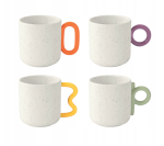 Zestaw  4 kubków z porcelany,  350ml - EASY LIFE CREATIVE