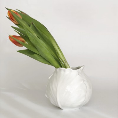 Wazon, osłonka ceramiczna, szkliwiona "Kapusta"