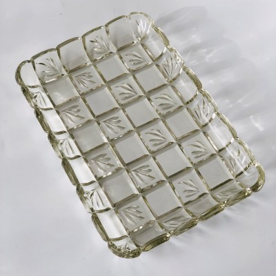 Kryształowa patera, taca, Huta Hortensja