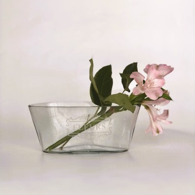 Szklany podłużny wazon "Fleurs"