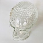 Szklana głowa Vintage,  lata 60-70.