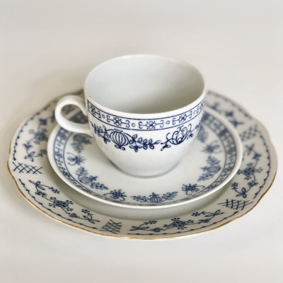 Trio porcelanowe "wzór cebulowy" Germany