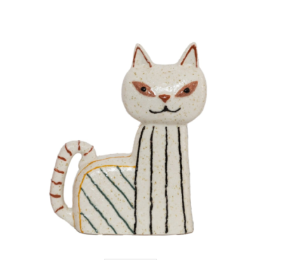 Figurka ceramiczna Kot - ręcznie dekorowana