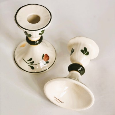 Zestaw dwóch świeczników Villeroy & Boch kolekcja "Bauernblume"