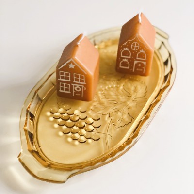 Taca szkło miodowe, motyw winogron Niemcy lata 70. XX w