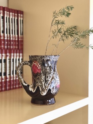 Ceramiczny dzbanek  Poët Lavala, lata 60. XX wieku, francuska ceramika artystyczna mid-centaury