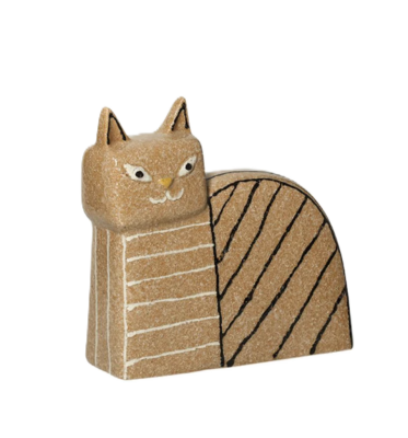 Figurka ceramiczna Kot - ręcznie dekorowana