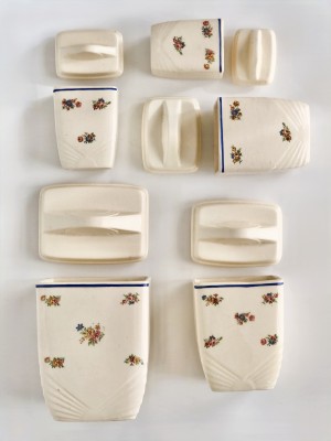 Zestaw fajansowych pojemników kuchennych Lunéville France