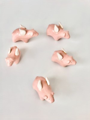 Mini figurka "Świnka"-ręcznie wykonana