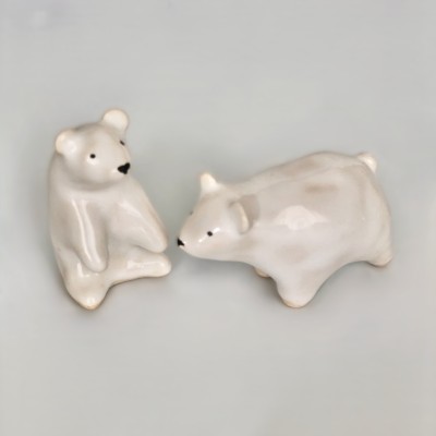 Mini figurka ceramiczna " Biały Miś"