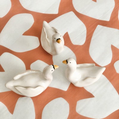 Mini figurka ceramiczna Łabędź