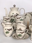 Zestaw porcelanowy do kawy 8 osób, Green Vallo Kjobenhavns Porcellains Maleri