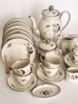 Zestaw porcelanowy do kawy 6 osób, Black Rose Kjobenhavns Porcellains Maleri.
