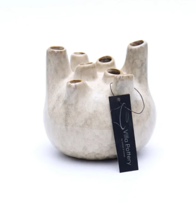 Ceramiczny wazon Isabelle S White Grey