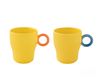 Porcelanowe kubki 300 ml Twist & Match - Yellow, zestaw dwóch sztuk